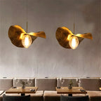 Hammered Gold Metal Pendant Light Aelindor – Lifestyle View 2