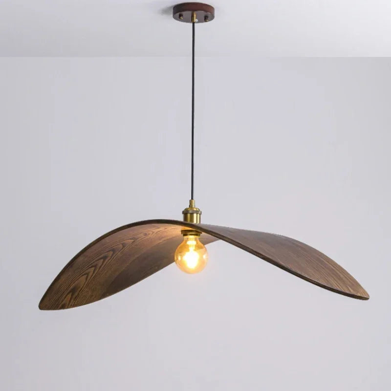 Natural Wood Sculptural Pendant Light Braelon – Lifestyle View 2