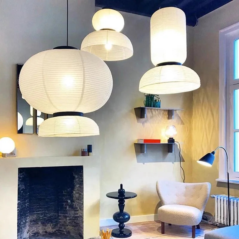 Japanese Paper Sphere Pendant Light Worixa – Lifestyle View 4
