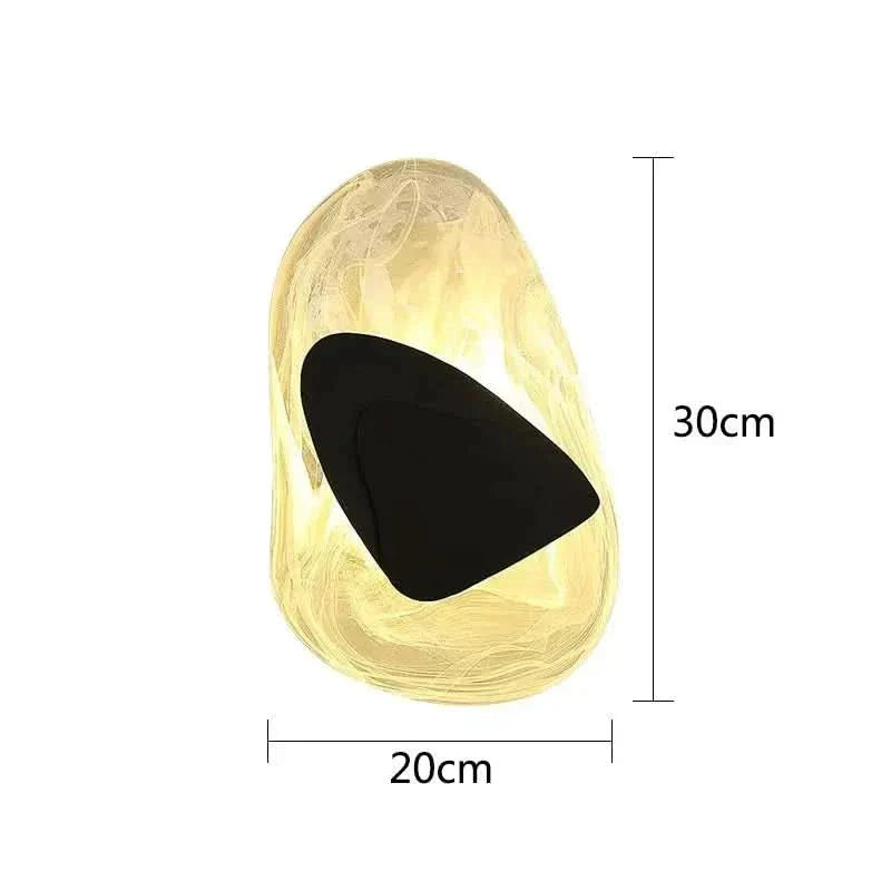 Sculptural Crystal Wall Sconce Aurvex - Black finish, dimensions 30x20cm