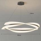 Sculptural Twisted Metal Pendant Light Cxaelindra – 100cm Size Detail
