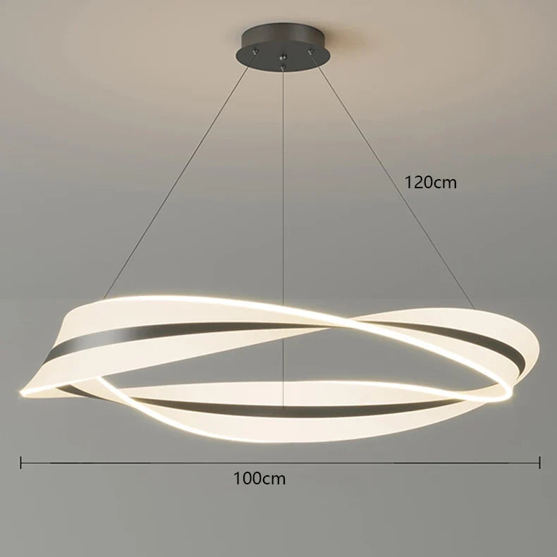 Sculptural Twisted Metal Pendant Light Cxaelindra – 100cm Size Detail