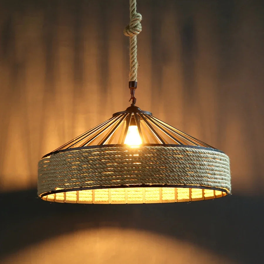 Natural Rope Woven Pendant Light Camoreth – Product Detail 9