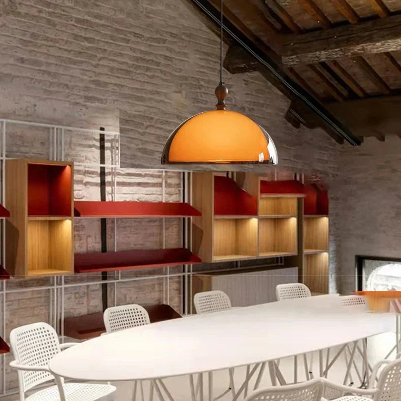 Sculpted Amber Acrylic Pendant Light Falox – Lifestyle Detail