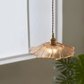 Hand-Blown Floral Glass Pendant Light Caprix – Gold, Lifestyle View