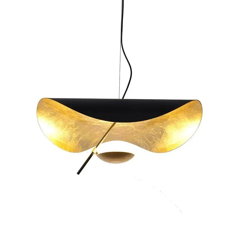 Black Iron Gold Leaf Crescent Pendant Mantaro – Product Detail 7