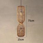 Woven Rattan Hourglass Pendant Light – Faeloria – Single Pendant, 75 cm dimensions
