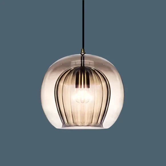 Fluted Glass Globe Pendant Light Celvorn – Product Detail 6