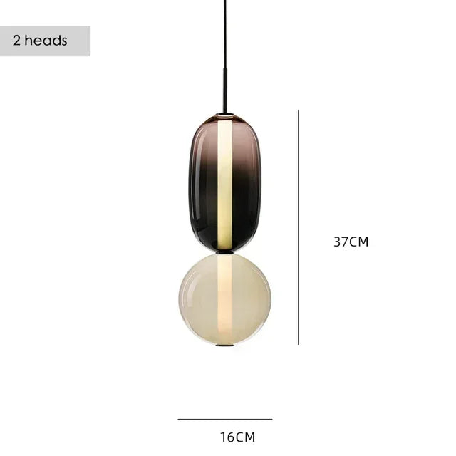 Layered Colored Glass Pendant Light Halaeon – Product Detail 6