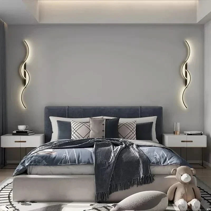 Serpentine Wave Aluminum LED Wall Sconce Aspira – Hero Shot