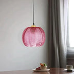 Ribbed Glass Botanical Pendant Light Banlux – Pink Lifestyle