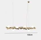 Sculptural Metal Bubble Chandelier – Lumivorn – Gold, 9-Light, 150cm Dimensions