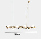Sculptural Metal Bubble Chandelier – Lumivorn – Gold, 7-Light, 120cm Dimensions