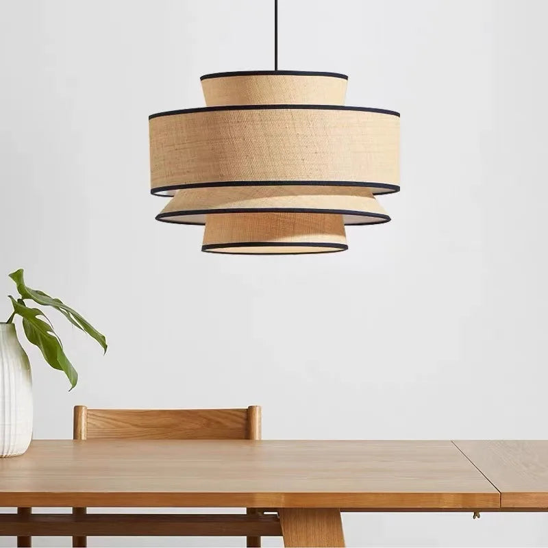 Solara pendant light — Tiered silhouette, dining room detail