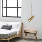 Polanthos solid brass pendant, bedroom lifestyle