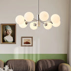 Sculptural Chrome Glass Globe Chandelier Genova