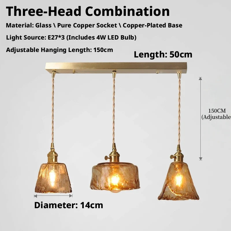 Textured Amber Glass Pendant Light Lumara – Product Detail 7