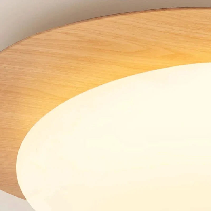 Elegant Natural Wood Flush Mount Balor – Natural Wood Detail