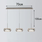 Bsaelix pendant chandelier – Chrome, 3 Lights configuration, dimensions