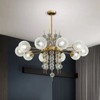 Brass Frosted-Glass Sputnik Chandelier – Kalion