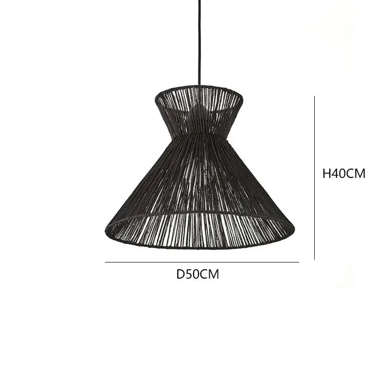 Serova Rattan Pendant - Black Hourglass Skirt - 50cm