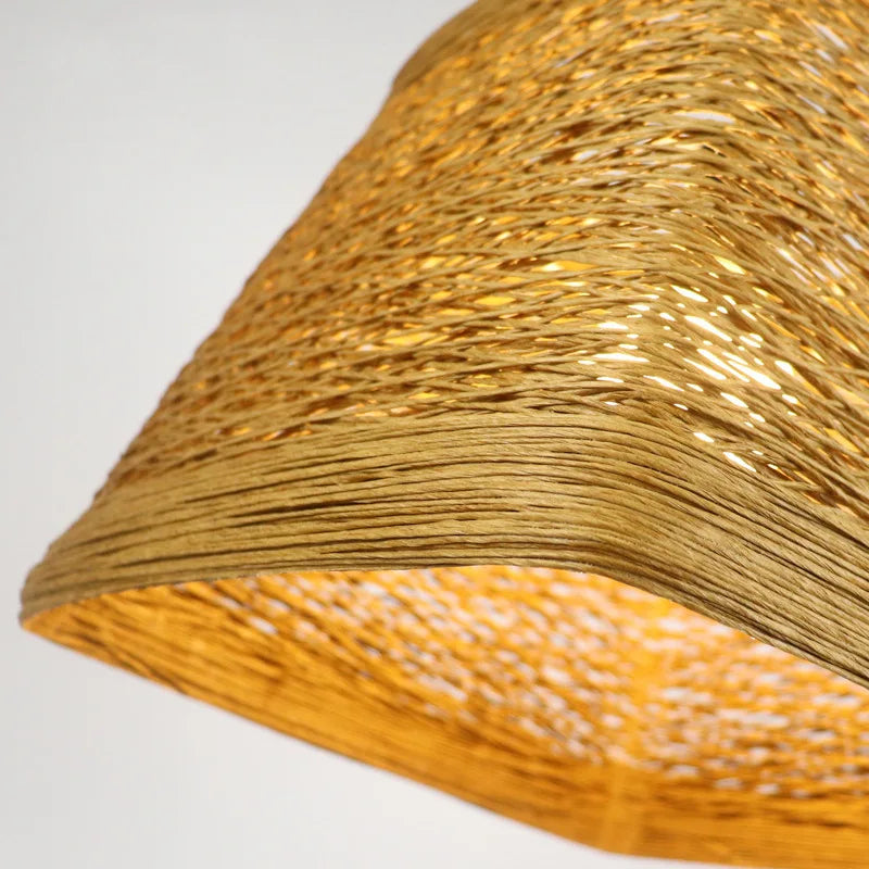 Handwoven Rattan Square Pendant Light Torvyn – Product Detail 5