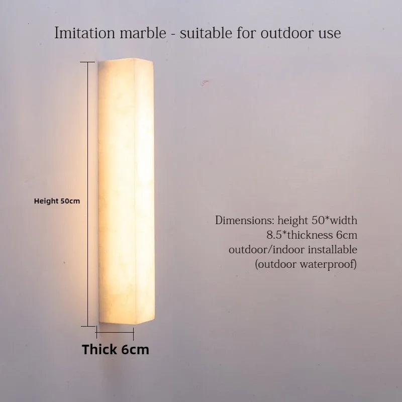 Faux Marble Sculptural Wall Sconce Eswyn – Nocturne 50cm Dimensions