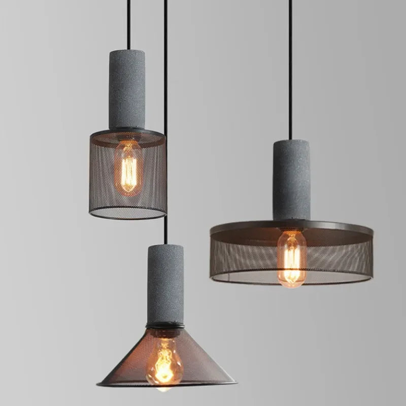 Concrete Effect Cylinder Pendant Light Novalex – Lifestyle View 2