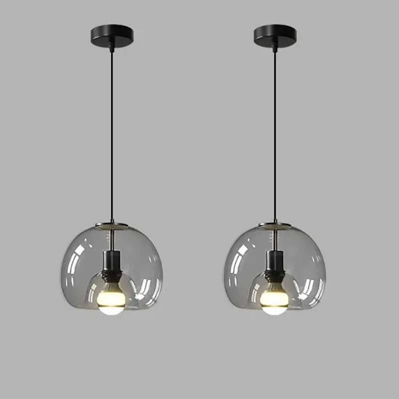 Double Glass Dome Pendant Light Hzaeloria – Lifestyle View 3