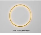 Minimalist Circular LED Wall Sconce Adelvox – Open Ring Gold Detail
