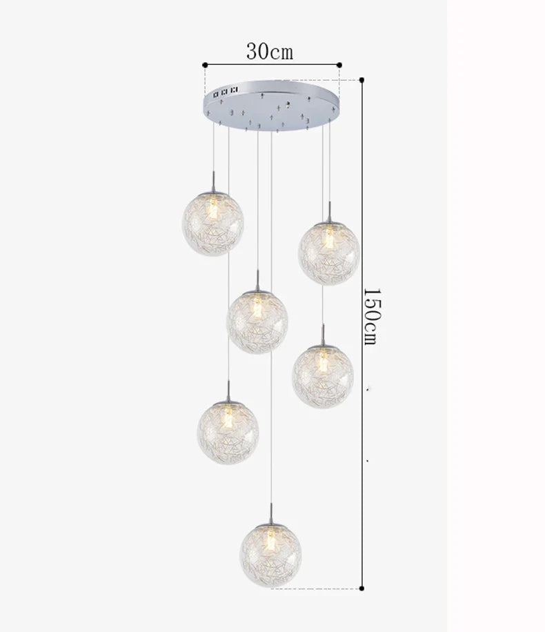 Glass Sphere Cluster Spiral Chandelier – Dalera