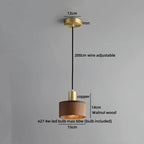 View inside the Waelvix walnut shade showing the E27 bulb