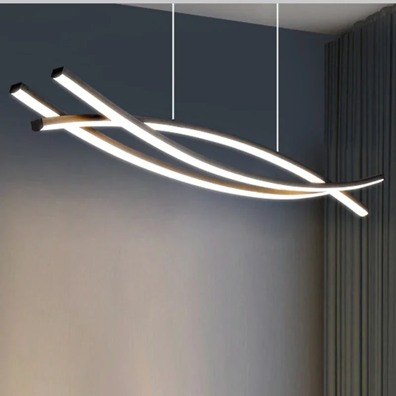 Sleek Metal Linear Pendant Light Camsel – Product Detail 11