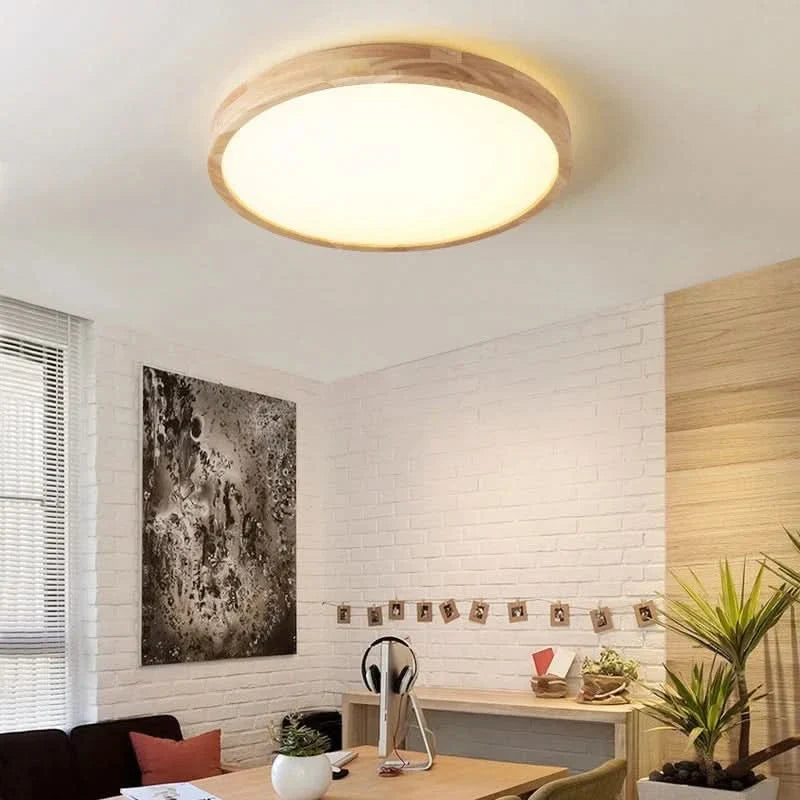 Solid Wood Drum Flush Ceiling Light Balero – Product Detail 9