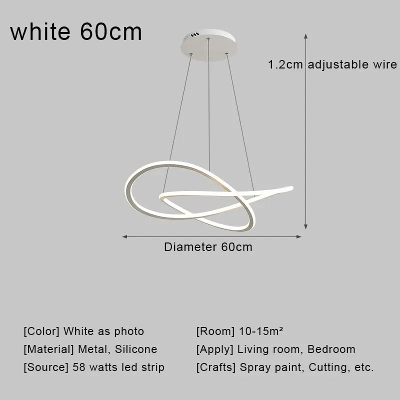 Nordic Infinity-Loop Pendant Light Qxaelinth – View 7