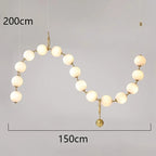 Sculptural Glass Orb Chandelier Ilnox - 15-Sphere configuration, 150cm span, 200cm adjustable drop