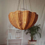 Organic Rattan Dome Pendant Light – Belicor – Lifestyle View 2