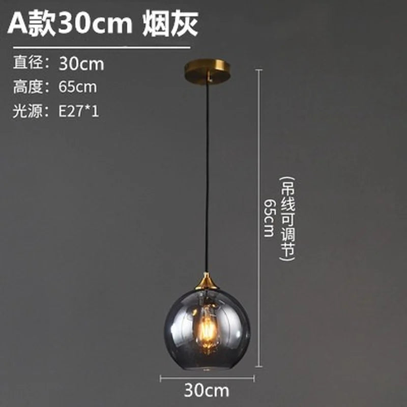 Smoked Glass Globe Pendant Light – Izaelvix – Product Detail 8