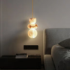 Natural Marble Orb Pendant Light Malvoria – Lifestyle View 3
