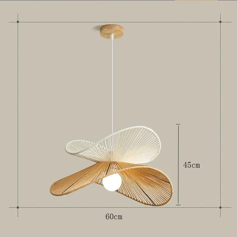 Lotara Lotus – O60cm x H45cm twisted rattan form, dimension diagram