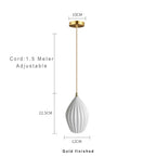 Gorvex Ceramic Globe Pendant – Gold Finish, Single Pendant Dimensions