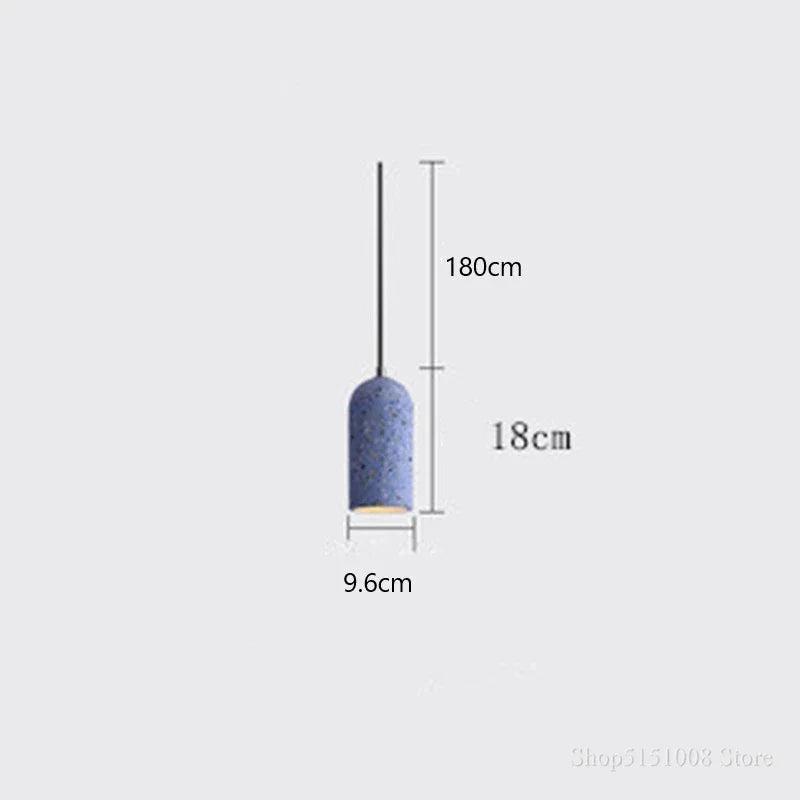 Yxaelorn terrazzo cylinder pendant — Blue Terrazzo