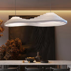 Sculptural Ribbed Wave Pendant Light Amberon – Lifestyle Detail View