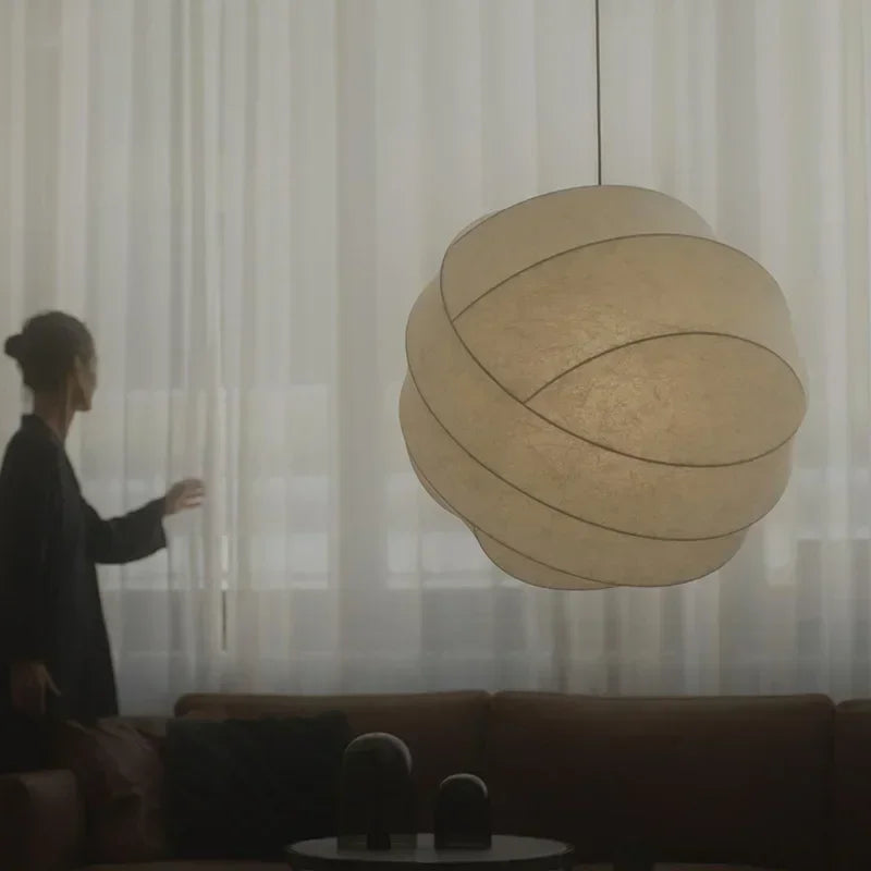 Soft Glow Fabric Pendant Light Ulindros – Hero Shot
