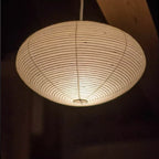 Japanese Washi Paper Disc Pendant Light – Kamitori – Lifestyle View 3