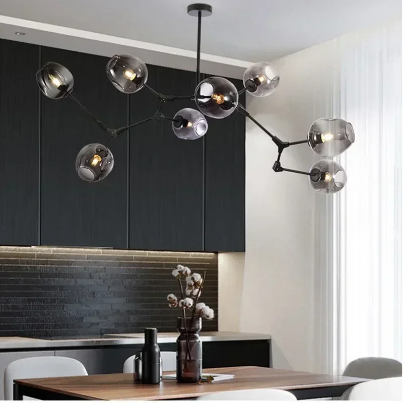 Molecular Glass Globe Cluster Chandelier Jalindra – Lifestyle View 2