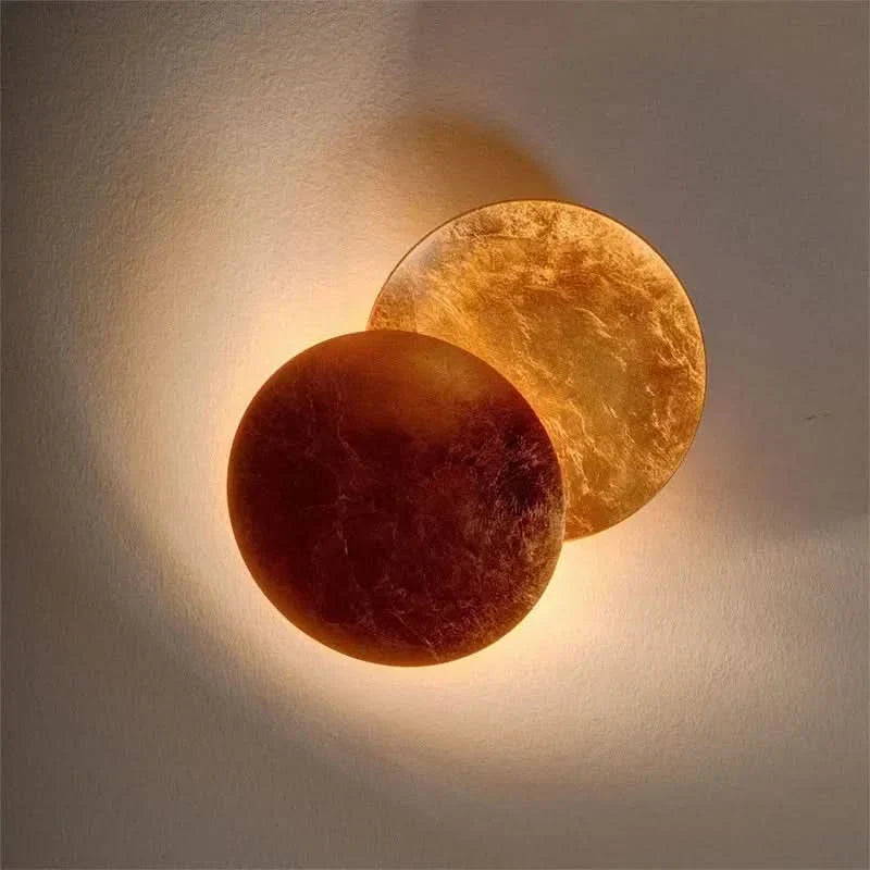 Polished Brass Eclipse Wall Sconce Auselon – Lifestyle View 2