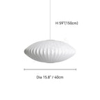 Nordic Ribbed Fabric Saucer Pendant Light Worlinth – Ø40cm, Dimensions