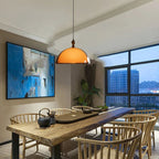 Sculpted Amber Acrylic Pendant Light Falox – Lifestyle Detail