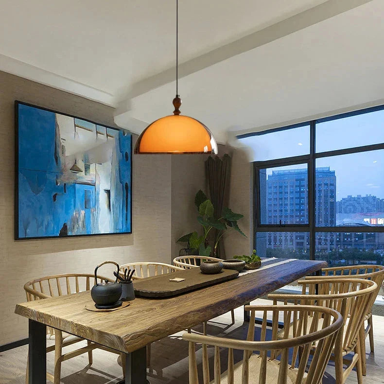 Sculpted Amber Acrylic Pendant Light Falox – Lifestyle Detail